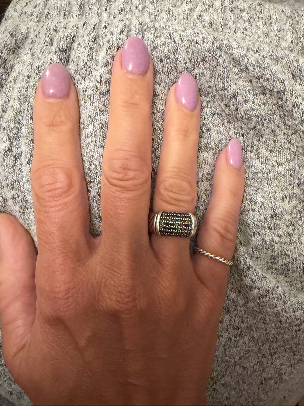DAVID YURMAN Black Diamond Wide Metro Band